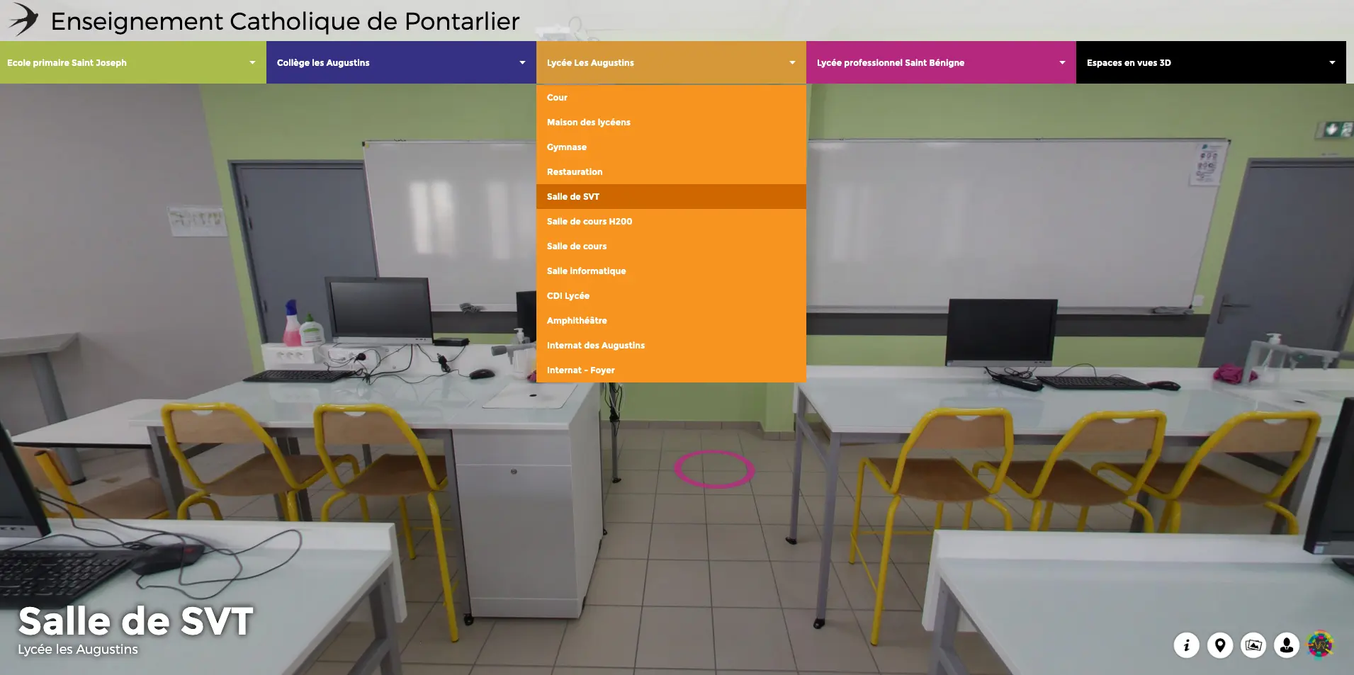 Visite virtuelle interactive des établissements catholiques de Pontarlier