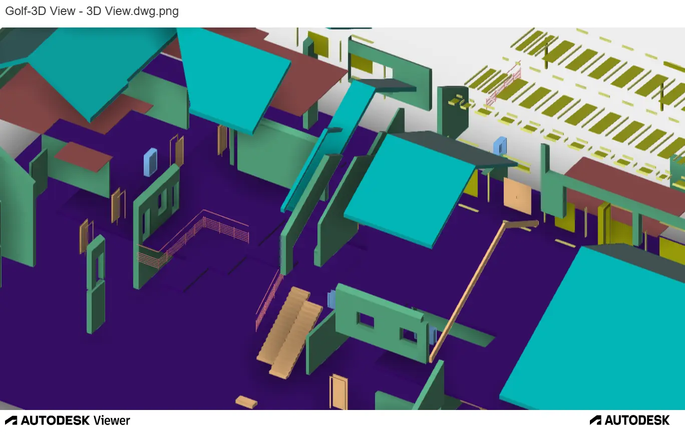 Vue intérieure éclatée du modèle 3D du bâtiment